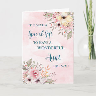 Tante de fleurs roses Bonne carte de fête des mère