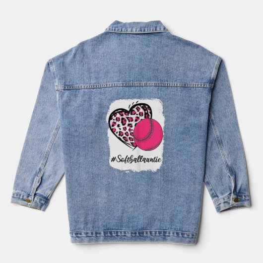 Tante de softball bleu rose Leopard Coeur (Verso)