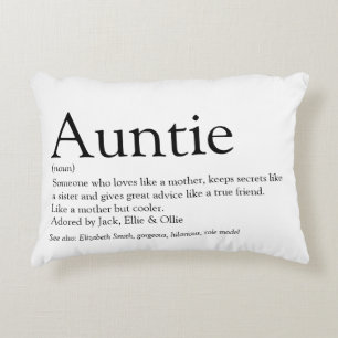 Tante Definitie Spreuk Zwart en Wit Accent Kussen