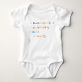 Tante Developer Funny Newborn Baby Code Romper (Voorkant)