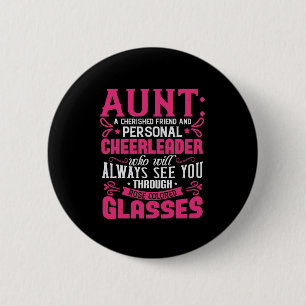 Tante een gekke vriend en persoonlijke chef-koerie ronde button 5,7 cm