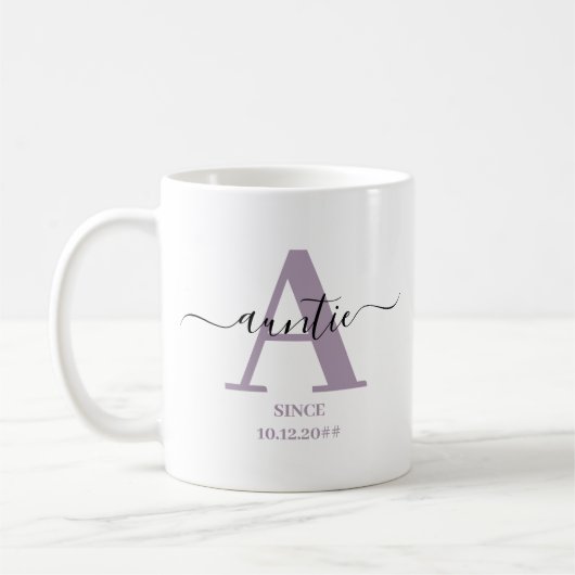 Tante Elegant Script Monogram Koffiemok (Links)