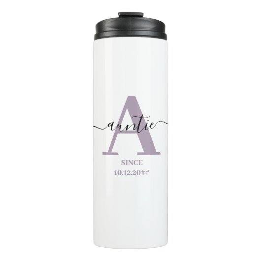 Tante Elegant Script Monogram Thermosbeker (Voorkant)