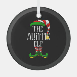tante elf familie bijpassende kerstgroep glas ornament