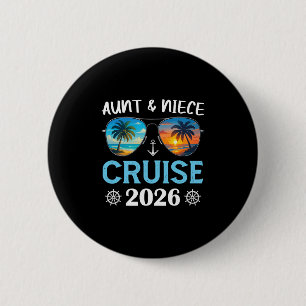 Tante en nicht cruise 2026 Familie groep bijpassen Ronde Button 5,7 Cm