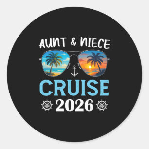 Tante en nicht cruise 2026 Familie groep matching Ronde Sticker