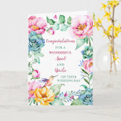 Tante en oom trouwdag gefeliciteerd kaart (Gele Bloem)