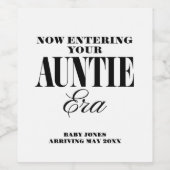 Tante Era Grossesse Faire-part Étiquettes de vin (Étiquettes simples)