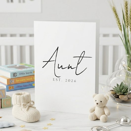 Tante EST Jaar Zoete Aankondiging Script Ontwerp