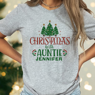 Tante Familie Kerstboom Naam T-shirt