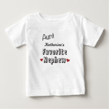 Tante favoriete Nephew Baby T-Shirt gepersonalisee
