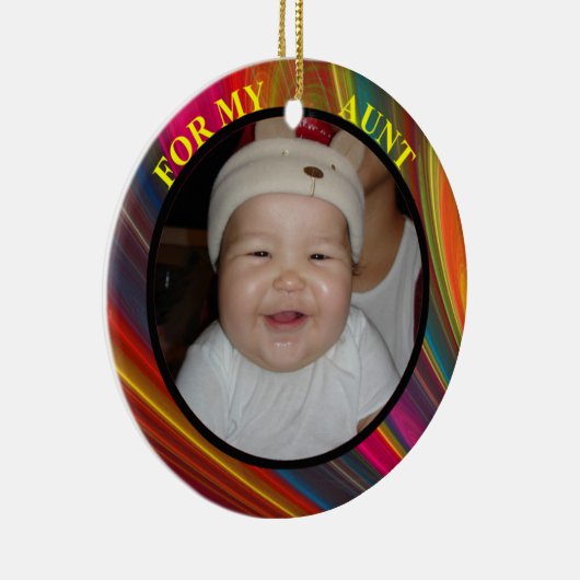 Tante foto-cadeau-Label en -versiering Keramisch Ornament (Rechts)