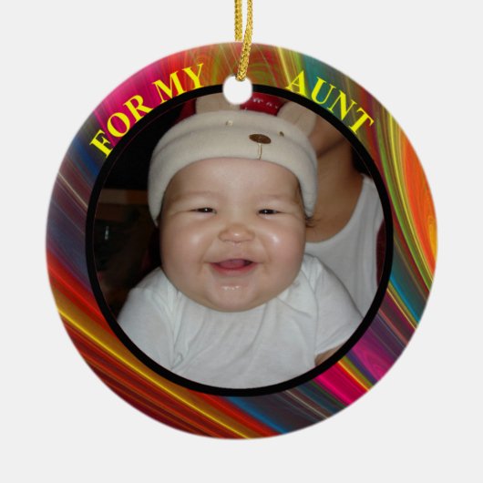 Tante foto-cadeau-Label en -versiering Keramisch Ornament (Voorkant)