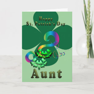 Tante gelukkige klaver Shamrock clover St. Patrick Bedankkaart