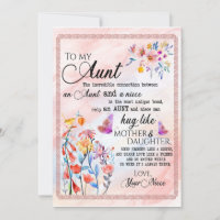 Tante Geschenken | Brief aan mijn tante Liefde van