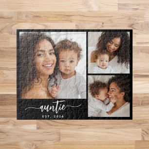 Tante Gevestigde Script Typografie 3 Foto Legpuzzel