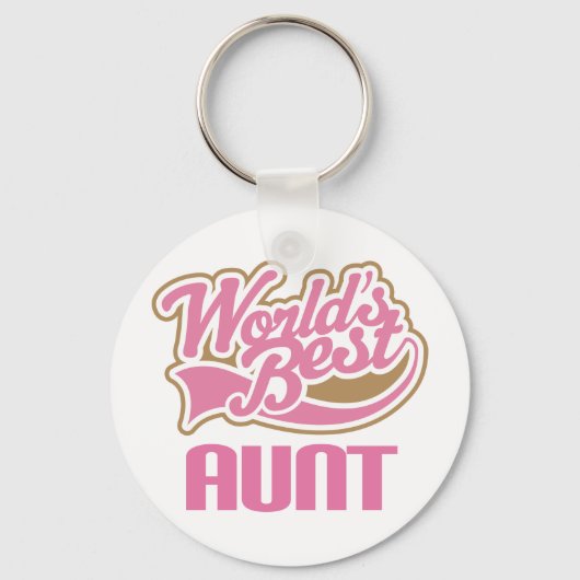 Tante Gift Cute Worlds Best Slogan Sleutelhanger (Voorkant)