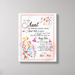 Tante Gifts   Brief aan mijn tante Love van Niece Canvas Afdruk