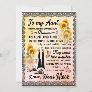 Tante Gifts   Brief aan mijn tante Love van Niece Kaart