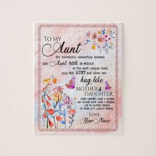 Tante Gifts | Brief aan mijn tante Love van Niece Legpuzzel (Verticaal)