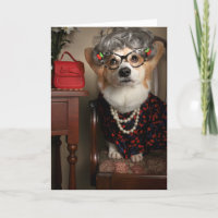 Tante Gussy Corgi Get Well kaart