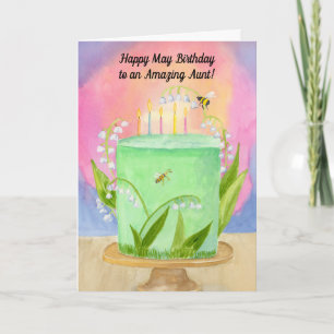 Tante Happy Gefeliciteerd Lily of Valley Kaart