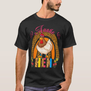 Tante Hen Leuke Bloemen Kip Bow Stropdas Regenboog T-shirt