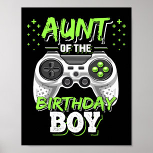 Tante jongen die videospel speelt poster