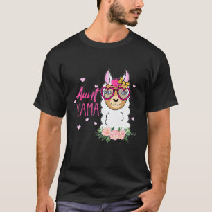 Tante Lama Boho Bloemen Roze Hart T-shirt