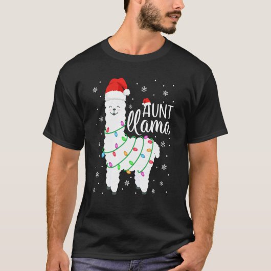 tante Llama Funny Kerstmis Llama tante Alpaca Sant T-shirt (Voorkant)