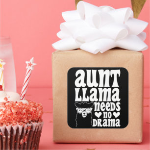 Tante Llama heeft geen drama tante verjaardag grap Vierkante Sticker