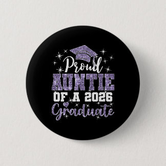 Tante met veel trots van afgestudeerde senior van  ronde button 5,7 cm