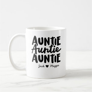 "Tante" Mug avec jusqu'à 2 noms d'enfants