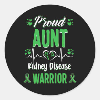 Tante Nierziekte Warrior Awareness Lint Groen Ronde Sticker
