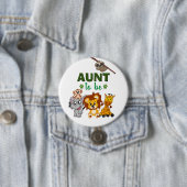 Tante Oerwoud Safari dierentuin Baby shower Ronde Button 7,6 Cm (In situ)