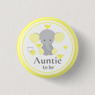 tante om te zijn baby jongen meisje douche olifant ronde button 3,2 cm