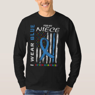 Tante oom ik Draag blauw voor mijn nicht autisme. T-shirt
