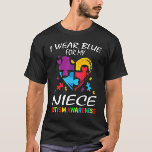 Tante oom ik Draag blauw voor mijn nicht autisme. T-shirt