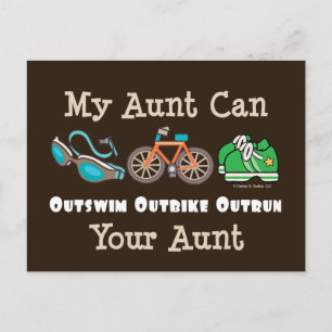 Tante Outswm Outbike Outrun Briefkaart Triathlon