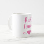 Tante personnalisée Fondée Mug rose (Devant gauche)
