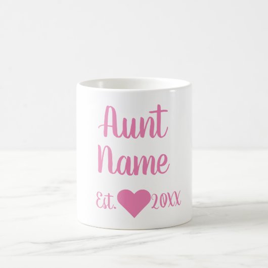 Tante personnalisée Fondée Mug rose (Centre)