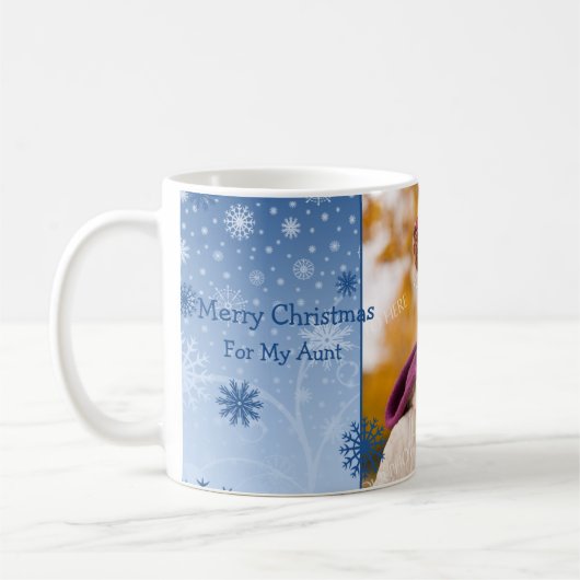 Tante Photo Mug de Joyeux Noël de flocons de neige (Gauche)