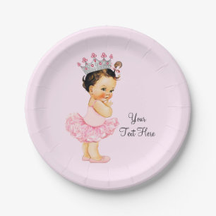 Tante prinses ballerina tutu baby shower papieren bordje