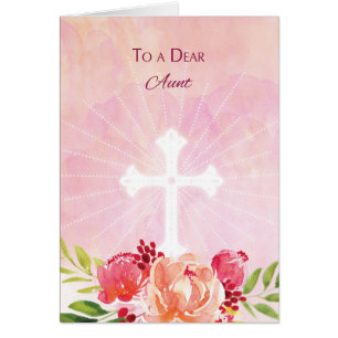 Tante Religieux Bénédiction de Pâques Aquarelle Lo