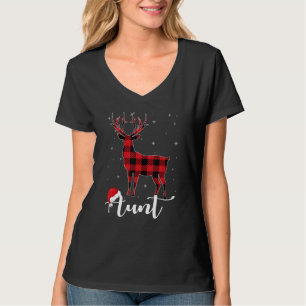 Tante Rendier Buffalo Rode Geklede Kerst Pyjama F T-shirt