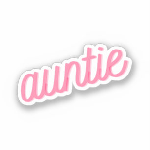 Tante Roze Cursieve Tante Oom Tante Schattig Lie Sticker