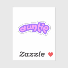 tante | Roze Paarse Tante Bubble Letters Sticker