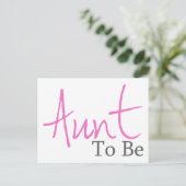 Tante (roze script) briefkaart (Staand voorkant)