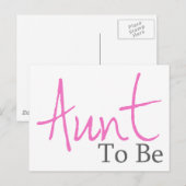 Tante (roze script) briefkaart (Voorkant / Achterkant)