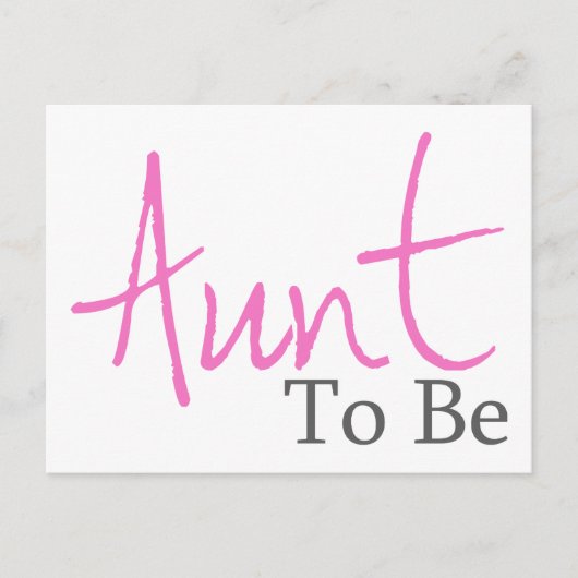 Tante (roze script) briefkaart (Voorkant)